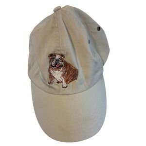 Anvil Bulldog Embroidered Dad Hat Light Wash Denim Strapback